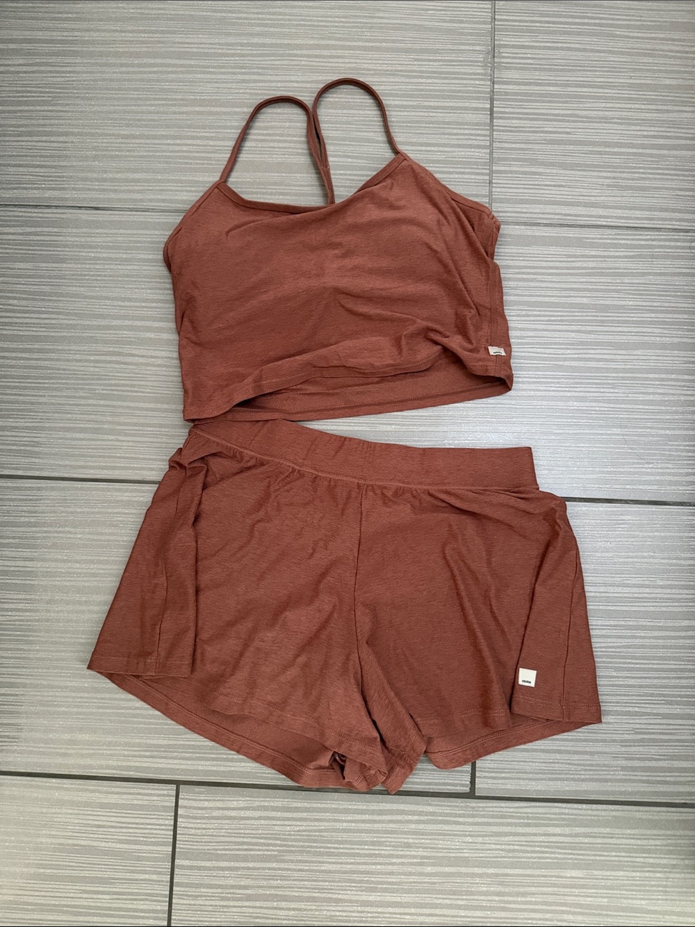 Ododos Brand Rust Brami & Lounge Shorts Set - Two-Piece Loungewear - Small